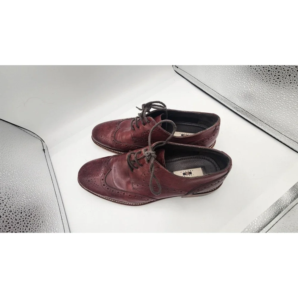 Joseph Abboud Mens Burgundy Leather Wingtip Oxford Dress Shoes Size 9 40G4R00003